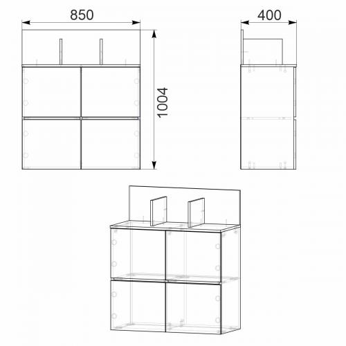 Тумба підвісна МГ-5 Компаніт Дуб сонома (85,2х40х100,4 см) Тумба підвісна МГ-5 Компаніт Дуб сонома (85,2х40х100,4 см)