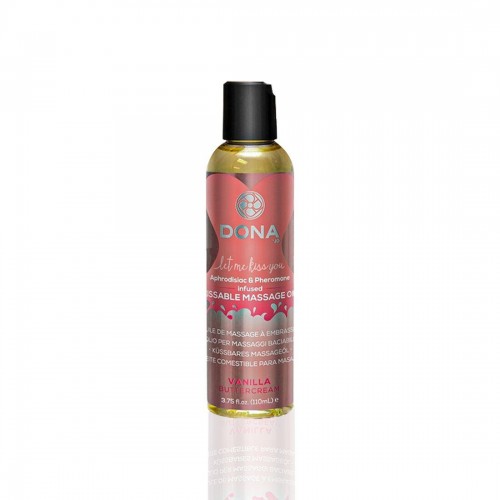 Масажна олія DONA Kissable Massage Oil Vanilla Buttercream (110 мл) можна для оральних пестощів