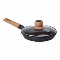 Сковорода з антипригарним мармуровим покриттям та кришкою MGC 22 см Чорний (HP-4-422B)