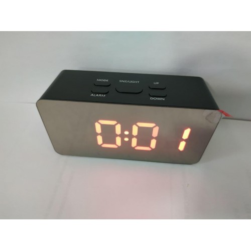 Годинники дзеркальні електронні настільні UKC DS-3658L - USB кабель + батареї Чорний