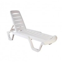 Шезлонг Майямі SDM поліпропилен Білий 192х63 см Шезлонг Майямі SDM поліпропилен Білий 192х63 см