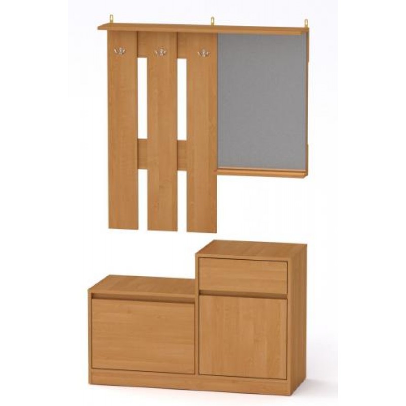 Передпокій із дзеркалом Компанит Влада 100,2х38х168,3 см вільха