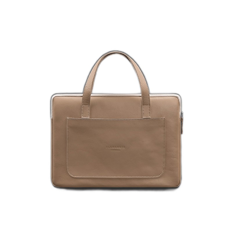 Шкіряний чохол з ручками для ноутбука 13 дюйм Світло-бежевий BlankNote