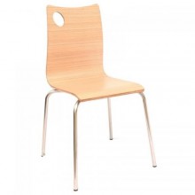 Стілець, що штабелюється SDM Хорека-WB фанера/ніжки-нержавіюча сталь Натуральне дерево (hub_elGZ67806)