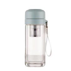 Термос скляний з подвійними стінками та заварником YIWU Hexagram 240 мл М'ятний (HP-14-40M)