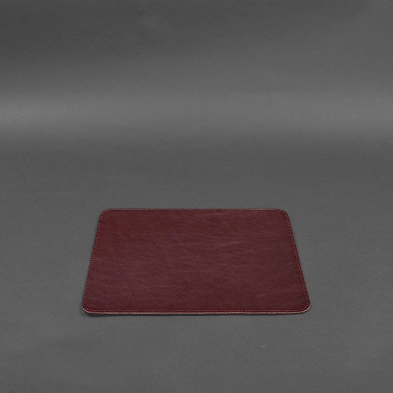 Килимок для мишки з натуральної шкіри 1.0 бордовий краст BlankNote