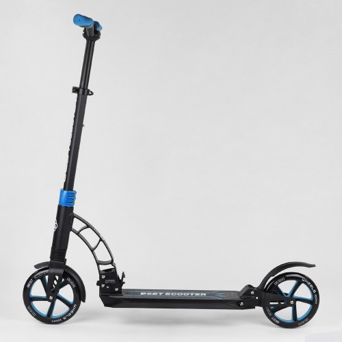 Самокат двоколісний Best Scooter з PU колесами та 2 амортизаторами Black/Blue (100073) Самокат двоколісний Best Scooter з PU колесами та 2 амортизаторами Black/Blue (100073)