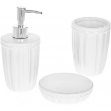 Набір керамічних аксесуарів для ванної кімнати White Mery 3 предмети BonaDi DP218295