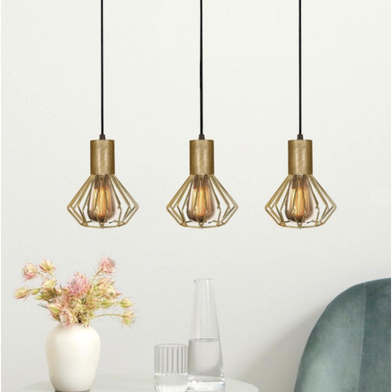 Світильник лофт MSK Electric Diadem підвісний на планці бронза NL 2215-3 BN