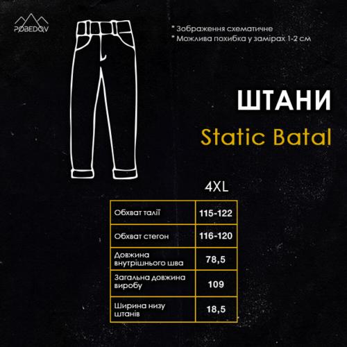 Штани карго чоловічі Pobedov Static 377478 4XL Хакі (00000006818)
