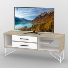Тумба під телевізор Тиса Мебель ТВ-325 Дуб сонома Білий 65x44x150 см