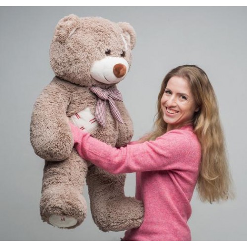 Плюшевий ведмедик Mister Medved з латками Бруно 100 см Капучіно (049) Плюшевий ведмедик Mister Medved з латками Бруно 100 см Капучіно (049)