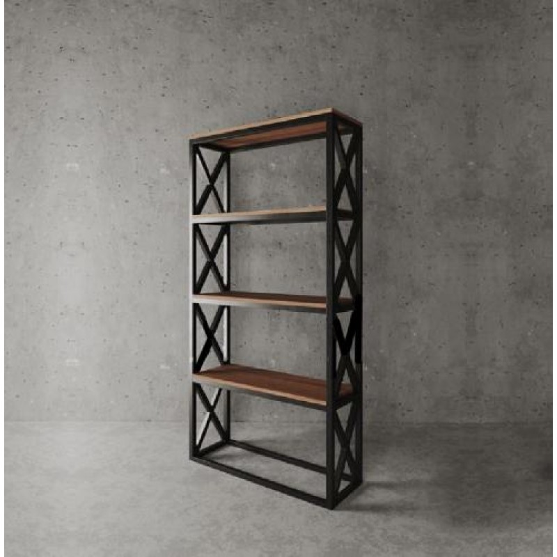 Стелаж для зберігання в стилі Loft Чорний NS-1782 2030x1000x350 мм