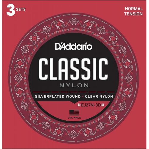 Струни для класичної гітари D'Addario EJ27N-3N Student Nylon Струни для класичної гітари D'Addario EJ27N-3N Student Nylon