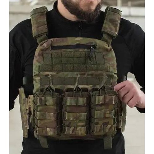 Плитоноска без плит з підсумками No Brand Molle One Size Мультикам (1833928576) Плитоноска без плит з підсумками No Brand Molle One Size Мультикам (1833928576)