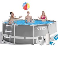 Каркасний басейн Intex 26706-6, 305 x 99 см (4 г/год, 3785 л/год, драбина, тент, підстилка, набір для догляду)