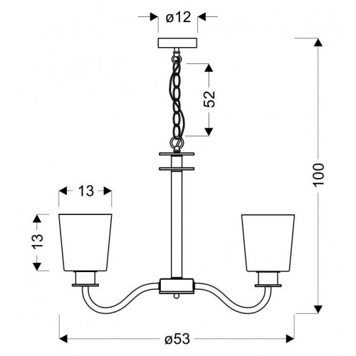 Люстра Candellux Schubert 53x100 см Чорно-золотистий (35-74249) Люстра Candellux Schubert 53x100 см Чорно-золотистий (35-74249)