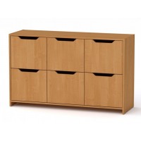 Комод з дверима Компанит 6Д 130х42х80 см вільха