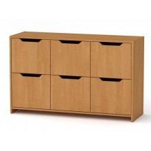 Комод з дверима Компанит 6Д 130х42х80 см вільха