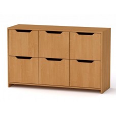 Комод з дверима Компанит 6Д 130х42х80 см вільха