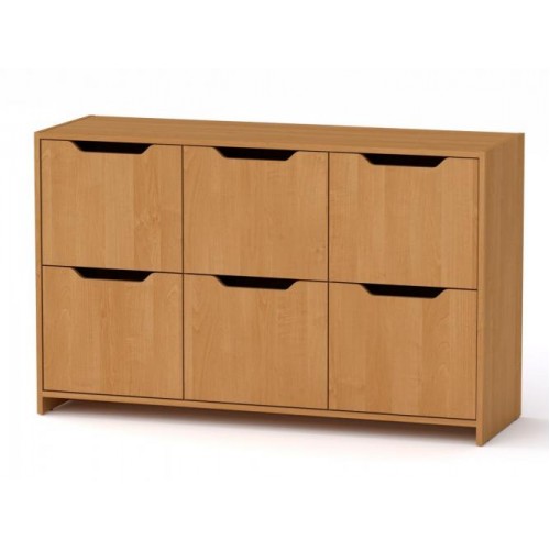 Комод з дверима Компанит 6Д 130х42х80 см вільха Комод з дверима Компанит 6Д 130х42х80 см вільха