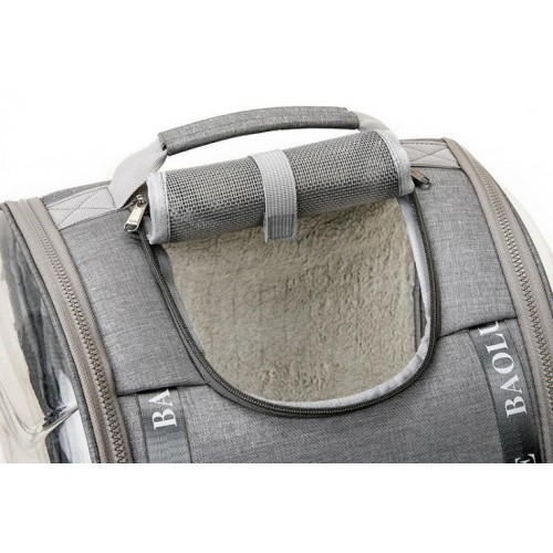 Сумка-рюкзак перенесення Baolujie для домашніх тварин 43х40х32 Сірий (IBA019S) Сумка-рюкзак перенесення Baolujie для домашніх тварин 43х40х32 Сірий (IBA019S)