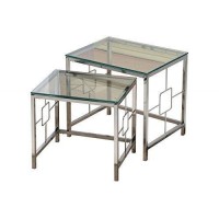 Комплект журнальних столиків у стилі Loft NS-304 490x510x400 мм Черный Комплект журнальних столиків у стилі Loft NS-304 490x510x400 мм Черный