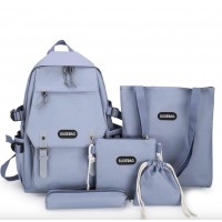 Рюкзак шкільний для дівчинки Hoz Sugebag 5 в 1 41х30х14 см Блакитний (SK001658)