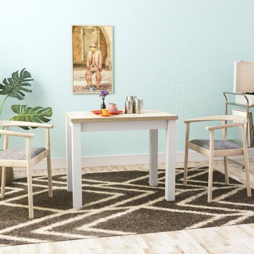 Стіл кухонний разкладний Art In Head Dinner 90*60/120 см Дуб сонома + Білий Стіл кухонний разкладний Art In Head Dinner 90*60/120 см Дуб сонома + Білий