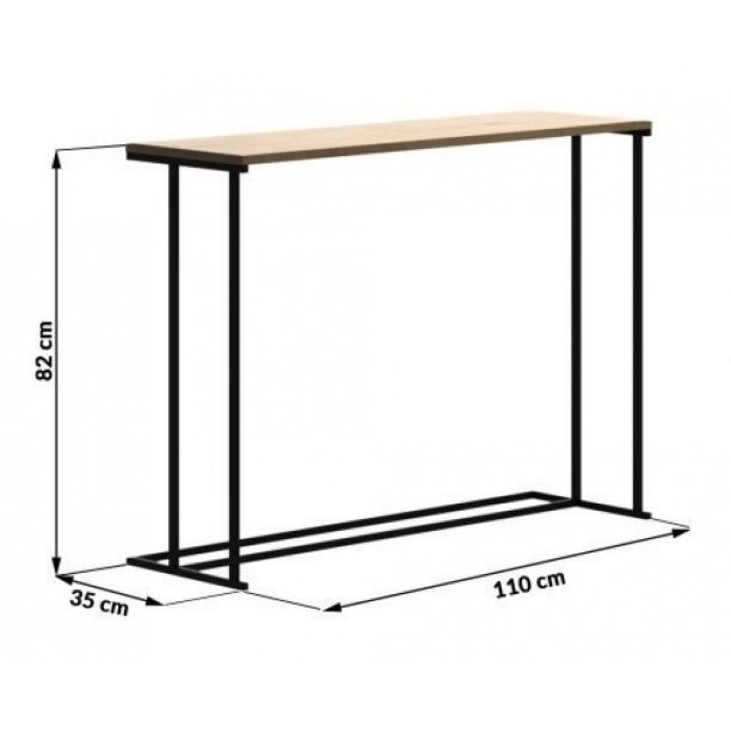 Консоль для дому в стилі Loft NS-398 850x1100x350 мм Черный