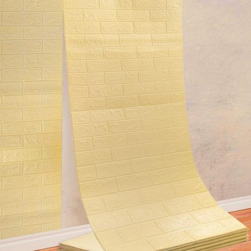 Самоклеюча декоративна 3D панель 3D Loft OS-BG09-3 Під бежеву цеглу в рулоні 3080x700x3мм