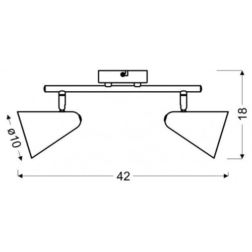 Спот Candellux Amor 42x18 см Сірий (92-63335) Спот Candellux Amor 42x18 см Сірий (92-63335)
