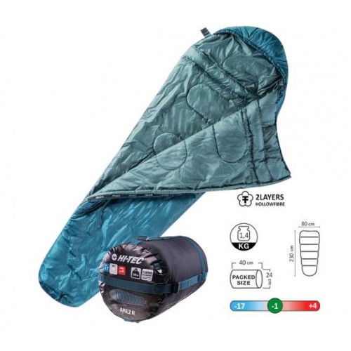 Cпальний мішок Hi-Tec Arez II 230x80 cм Right Zip Deep Teal/Silver Pine HT-AREZ2-DSR в інтернет супермаркеті PbayMarket!