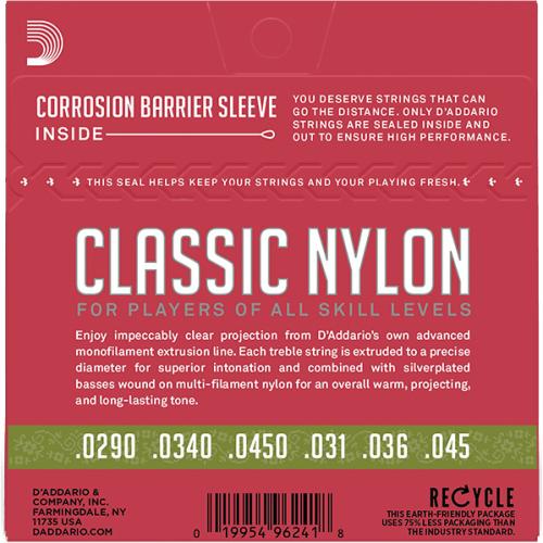 Струни для класичної гітари D'Addario EJ27N 1/2 Student Nylon Classical Strings Струни для класичної гітари D'Addario EJ27N 1/2 Student Nylon Classical Strings