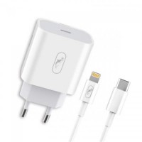 Зарядний пристрій Sky Dolphin SC18EL PD2.0 1USB-C 3A White MZP-000156 кабель Lightning Зарядний пристрій Sky Dolphin SC18EL PD2.0 1USB-C 3A White MZP-000156 кабель Lightning