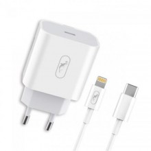 Зарядний пристрій Sky Dolphin SC18EL PD2.0 1USB-C 3A White MZP-000156 кабель Lightning Зарядний пристрій Sky Dolphin SC18EL PD2.0 1USB-C 3A White MZP-000156 кабель Lightning