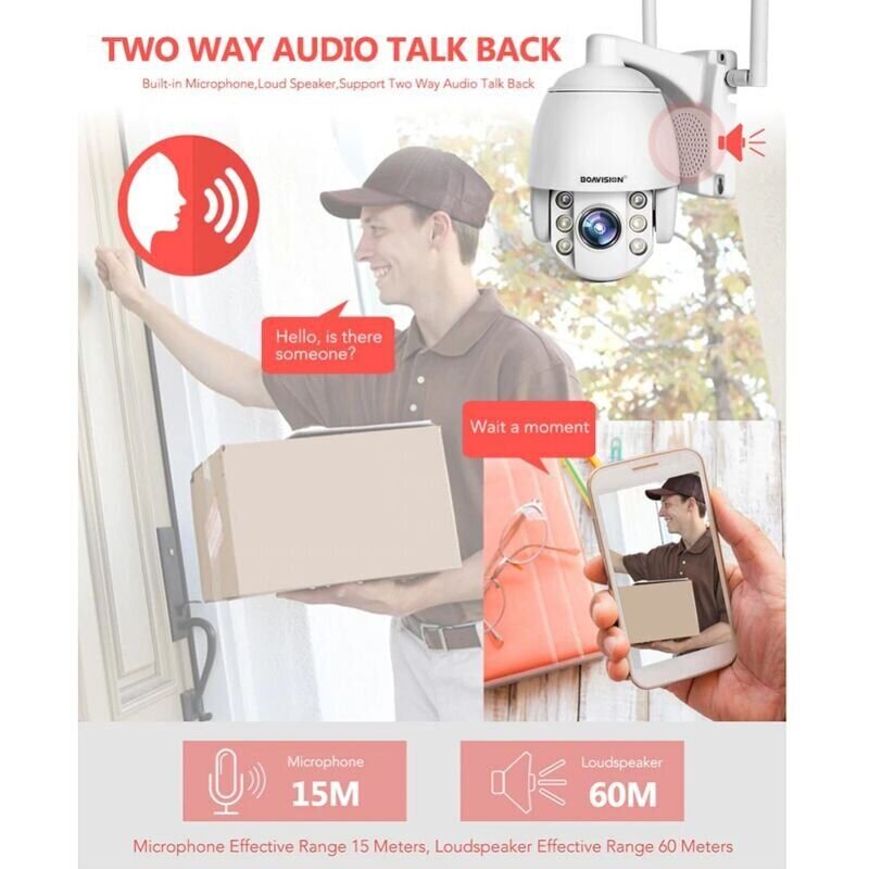 4G камера відеоспостереження з СІМ картою поворотна PTZ c 5X зумом Baovision 4G50M24AS, 5 мегапікселів, вулична, 3G