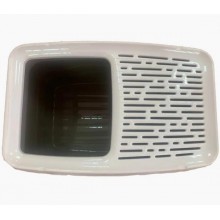 Закритий туалет GeorPlast Salto для котів з верхнім входом 56x40x38 см Сіро-білий 10525