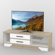 Тумба під телевізор Тиса Мебель ТВ-323 Дуб сонома Білий 50x44x150 см