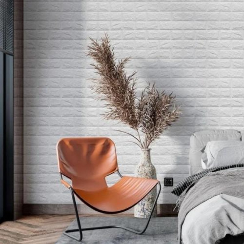 Самоклеюча 3D панель Sticker Wall під білу цеглу в рулоні 20000x700x3мм (R001-3-20)