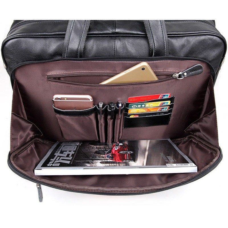 Сумка чоловіча Vintage 14398 для ноутбука 17 дюймів Чорна, Чорний