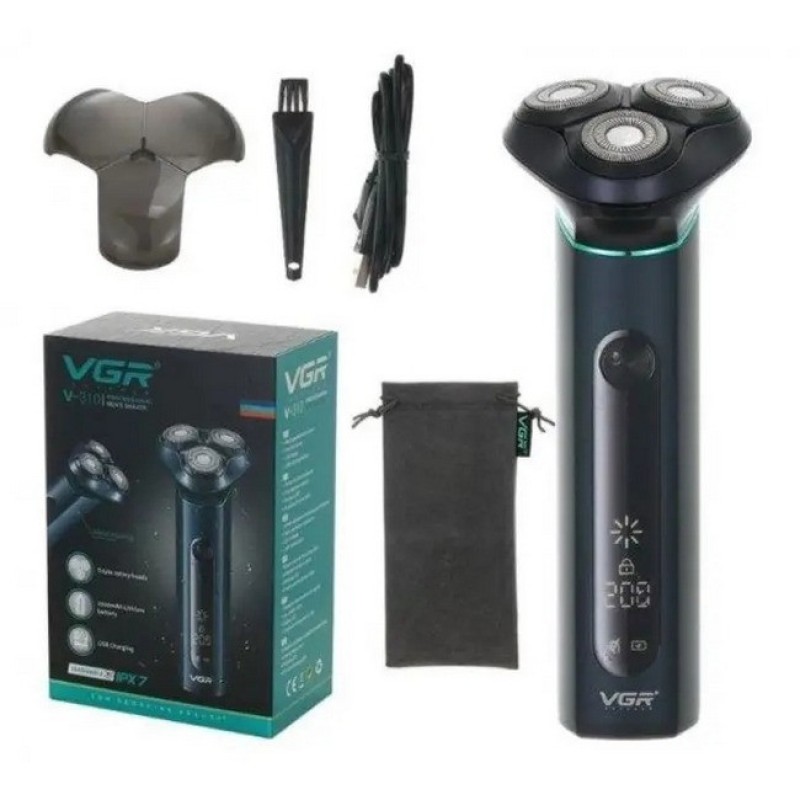 Акумуляторна бритва VGR V-310 8825 для вологого та сухого гоління Black