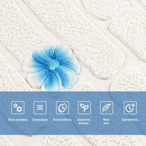 Панель стінова 3D 700х770х4мм блакитні квіти (D) Sticker Wall SW-00001977 Панель стінова 3D 700х770х4мм блакитні квіти (D) Sticker Wall SW-00001977