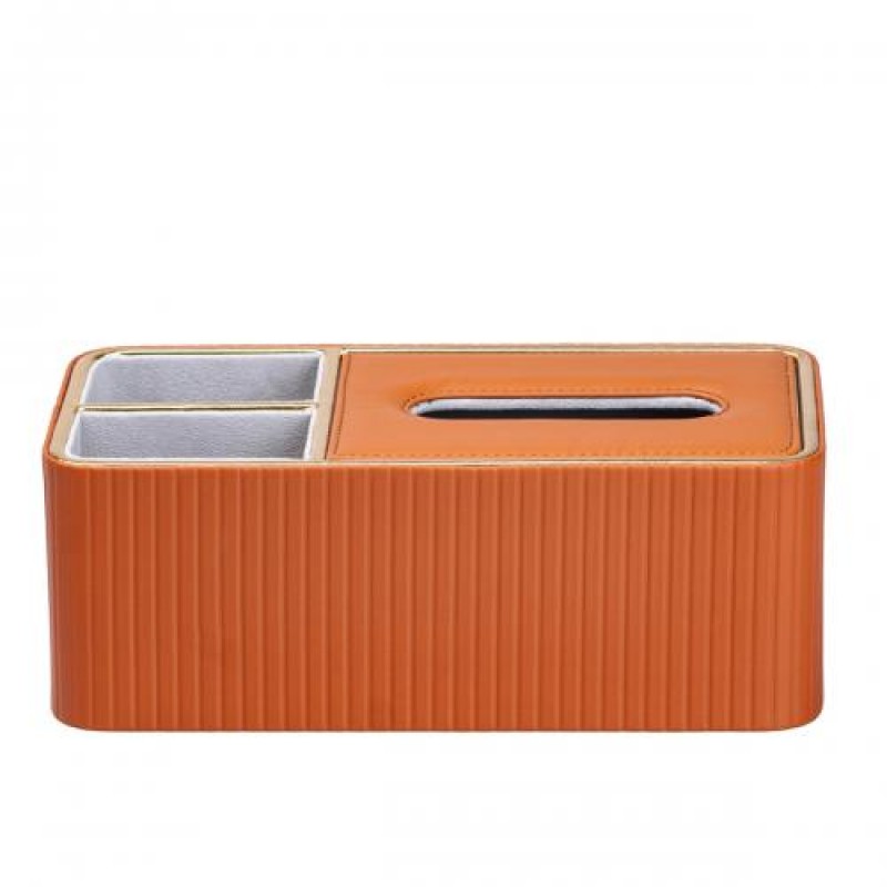 Серветниця-органайзер TS Kitchen із еко-шкіри для дому та кафе 3 відділення коричневий (HPDY9291BR)