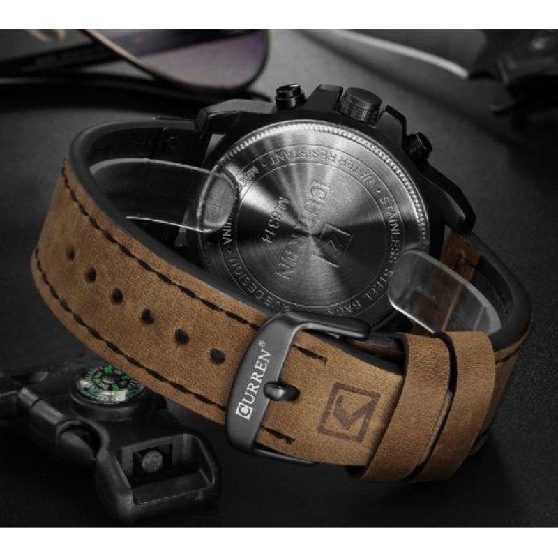 Чоловічий наручний годинник Curren Monreal Коричневий