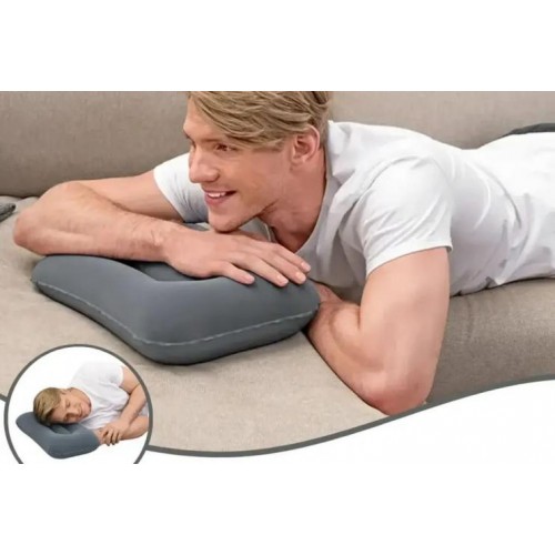 Надувна подушка Bestway кемпінгова 42х26х10 см Сірий (454941 grey) Надувна подушка Bestway кемпінгова 42х26х10 см Сірий (454941 grey)