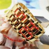 Годинник-браслет Iron Samurai LED Watch золотистий з червоними світлодіодами (IBW012YR)