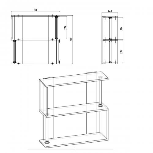 Полиця настінна П 12 Компанит Вільха
