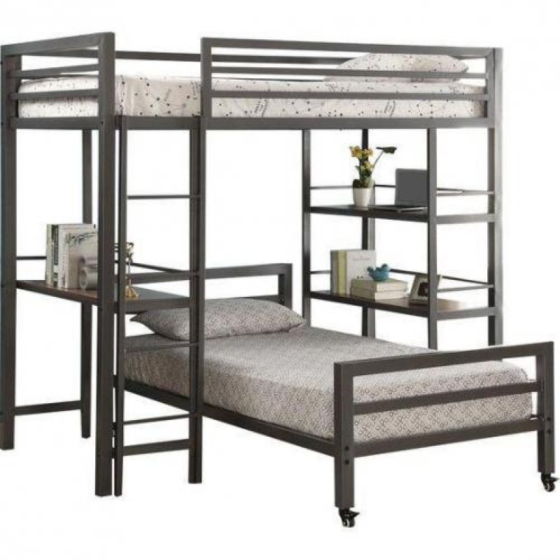 Двоярусне ліжко Loft у стилі Loft NS-226 1880x1800x1800 мм Черный