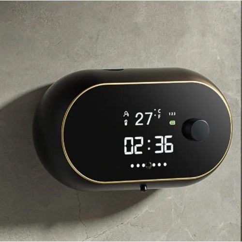 Сенсорний диспенсер настінний дозатор для мила з годинником Zhiya MYX-W2 Black